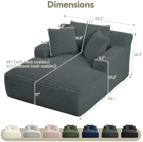NicBex 66”Oversized Chaise Lounge Chair Indoor - Image 2