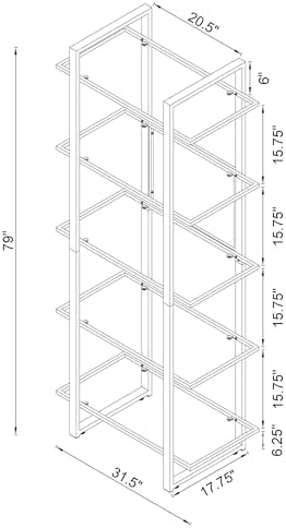 Coaster Hartford 79-Inch Home Office Bookshelf - Image 3