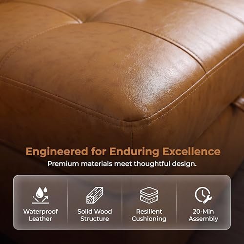 Faux Leather Sectional Couches for Living Room - Image 4