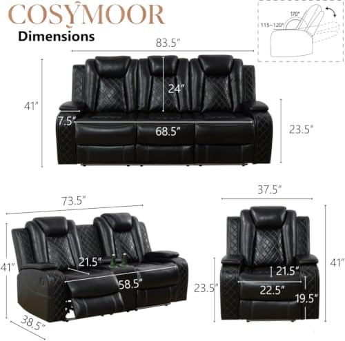 3 Piece Power Recliner Sofa Set - Image 2