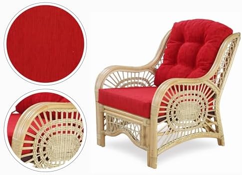 Malibu Lounge Set of 4: 2 Natural Rattan Wicker Chairs, Three-Seater Sofa - Image 4