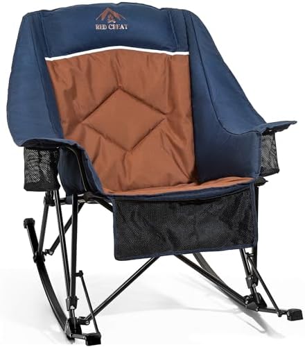 400lbs Rocking Camping Chair Oversized Folding Rocker by RedCreatCampingEssentials