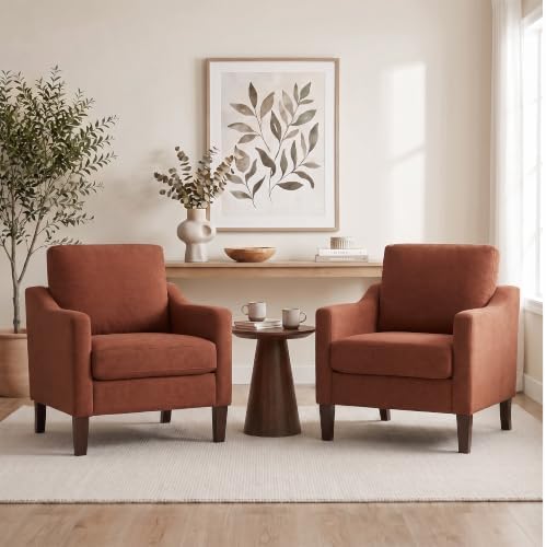 VKNOW Accent Chairs Set of 2, Modern Upholstered Armchairs by VKNOW