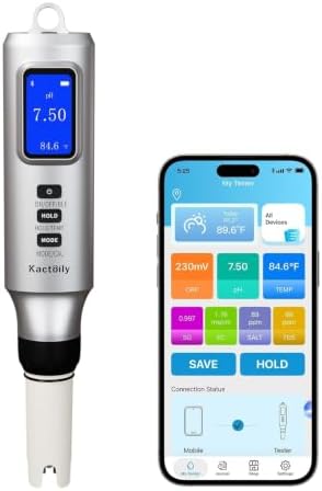 Kactoily Smart 7-in-1 Bluetooth pH Meter Digital Water Quality Tester Pen by kactoily