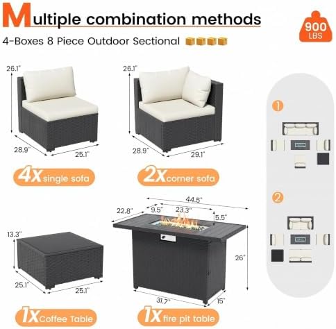 8 Piece Patio Furniture Set - Image 2