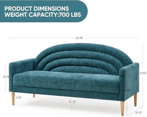 63" Small Loveseat Sofa for Small Spaces, Office Couch - Image 2