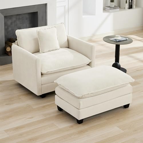 35‘’ Modern Chenille Cloud Sofa Ottoman, Rectangle Ottoman - Image 5