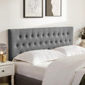 Tufted Upholstered Headboard Queen Size, Adjustable Height 37- 51 in by huateanhome