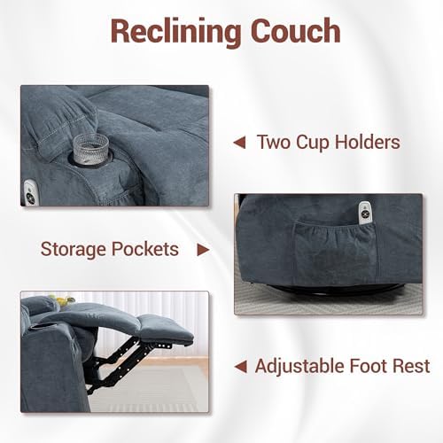 2 Piece Manual Recliner Sofa Set, Sofa & Chair - Image 6
