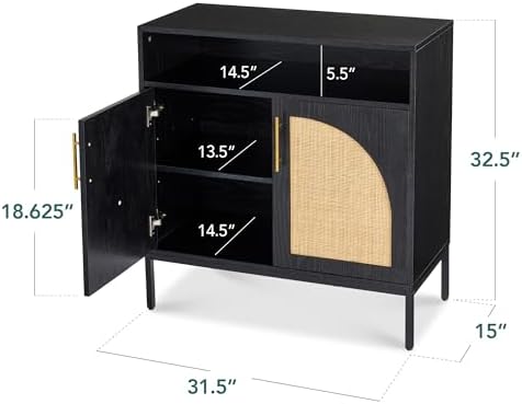 Best Choice Products Rattan Sideboard Buffet Cabinet, Entryway Table, Accent - Image 3