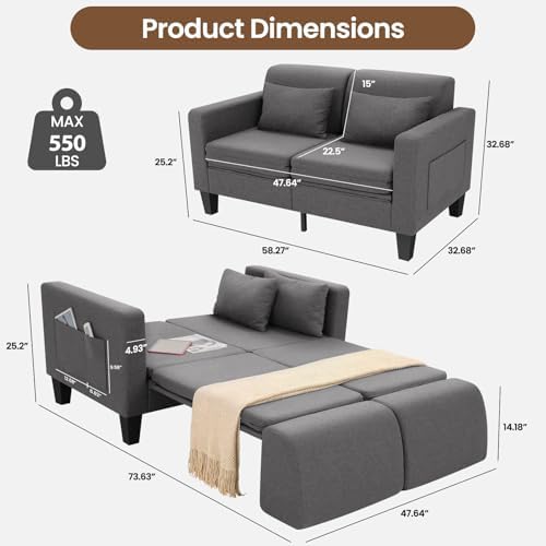 SEJOV 6-in-1 Convertible Sofa Bed - Image 3