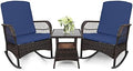 LEVELEVE 3 pcs Rocking Bistro Set Conversation Chairs by Enjoyyourlife