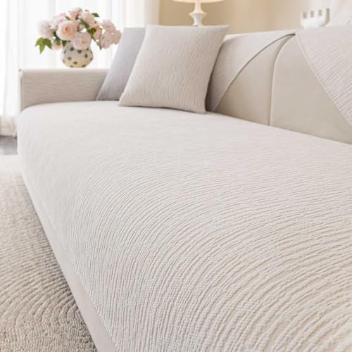 Soft Waterproof Chenille Cover Washable, Non Slip Sectional Sofa Covers by Aucrovee