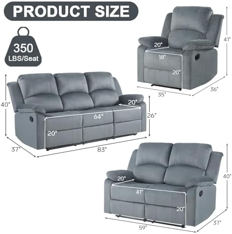 CANMOV Manual Reclining Couch Set - Image 2