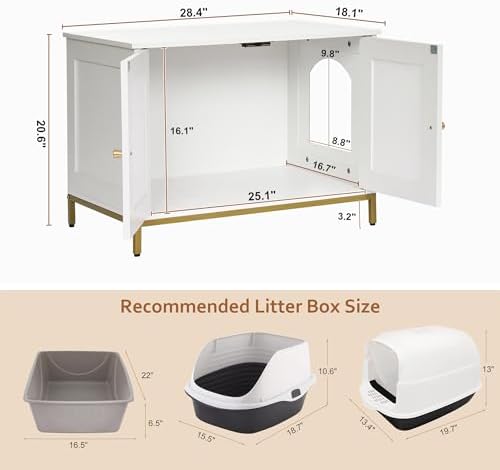 Homhedy 28.3" L Cat Litter Box Enclosure - Image 4