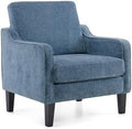 VINGLI Navy Blue Accent Chair Chenille Upholstered Armchair by VINGLI