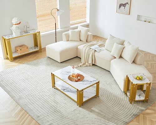 3 Pieces Living Room Table Set, Modern Coffee Table, Console Table and End Table - Image 4