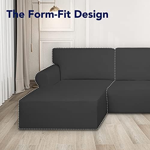 PureFit Stretch Sectional Couch Covers 2 pcs Non Slip L Shape Sofa Cover - Image 3