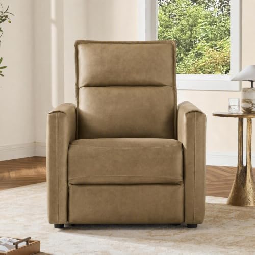 CHITA Genuine Leather Couch, 1-seat Power Recliner Sofa by Unknown