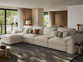 EASE MOOSE Leather Sectional Couch, L Shaped Deep Seat Modern Sofa by EASEMOOSE