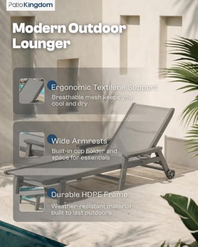 HDPE Outdoor 5-Position Chaise Lounge - Image 6