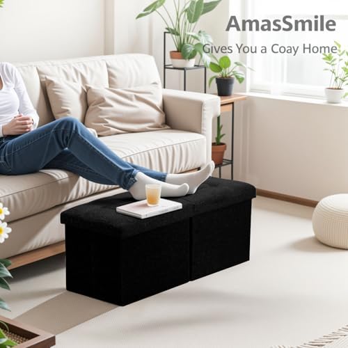 AmasSmile Footrest Ottoman Storage Bench - Image 5