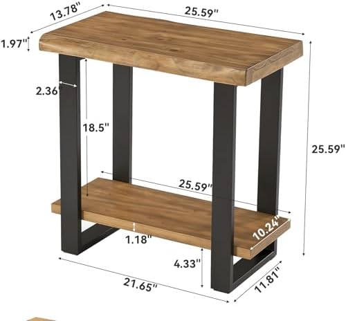 Tribesigns Solid Wood Side Table - Image 2