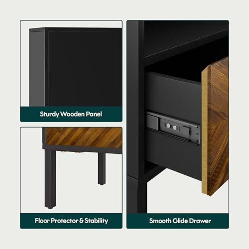 Bme Vivian Side Tables Bedroom, Solid Wood Bed Side Table, Mid Century Modern - Image 5
