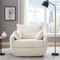 360° Swivel Accent Armchair, 39.3" Oversized, Cream White by Unknown