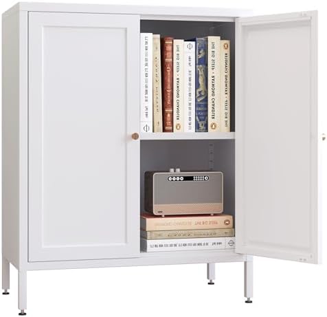 Small 2 Door Metal Storage Side Buffet Cabinet by Fumedo