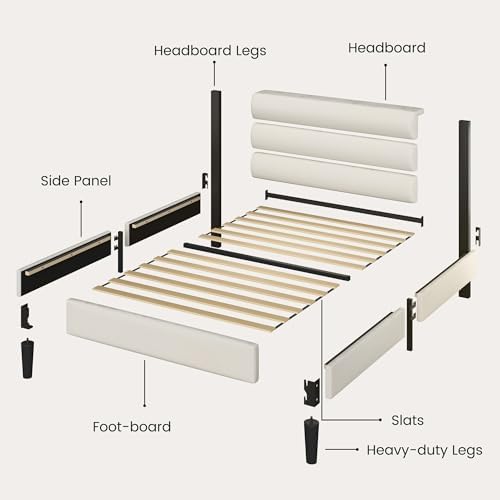 Fluest Twin Bed Frame, Platform Bed Frame - Image 6