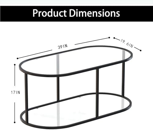 Wolawu Coffee Table Black Glass Coffee Table - Image 2
