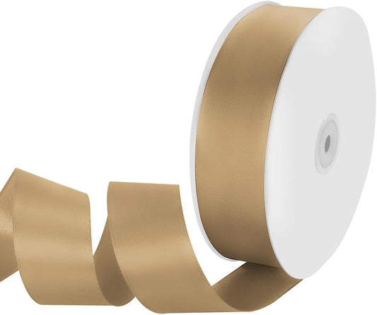 1-1/2" Width x 100 Yards Satin Ribbon, Champagne Gold Ribbon Perfect for DIY Craft, Bows, Gift Wrapping, Flower Bouquet, Valentine's Day, Christmas and Party Decoration