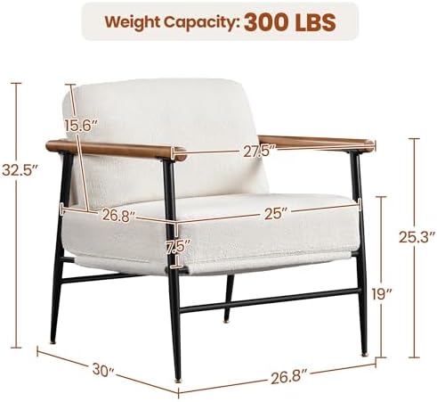 Yaheetech Accent Chair, Modern Living Room Chair - Image 3
