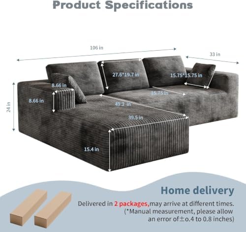 106" L-Shaped Modular Sectional Sofa - Image 2