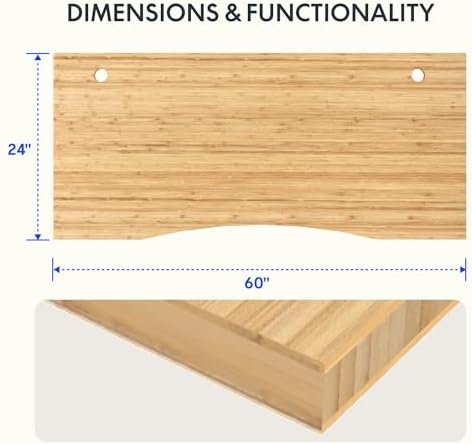 FLEXISPOT Bamboo Desktop 60"x30" Rectangular Tabletop - Image 2