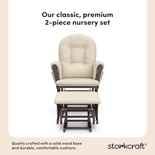 Storkcraft Premium Hoop Glider & Ottoman, Espresso - Image 6