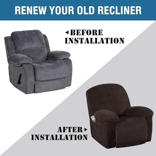 H.VERSAILTEX Velvet Recliner Chair Covers 1-Piece - Image 7