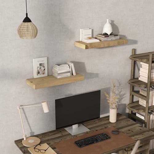 Acovy 24/30/36/40/48/55/72" Unfinished Solid Reclaimed Wood Floating Shelves - Image 6