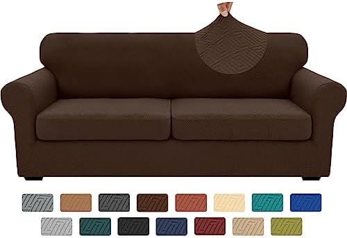 XINEAGE 3-Piece Stretch Sofa Cover, Washable Couch Covers by XINEAGE