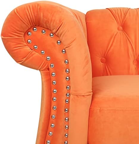 LEVNARY Velvet Chesterfield Sofa, Classic Tufted Upholstered Couch, Modern 3 - Image 5