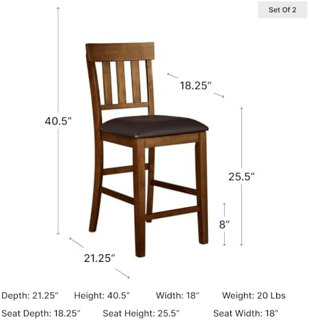 Signature Design by Ashley Counter Height Bar Stool, Slat Back - Image 2