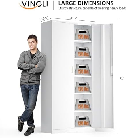 VINGLI Metal Garage Storage Cabinet - Image 3