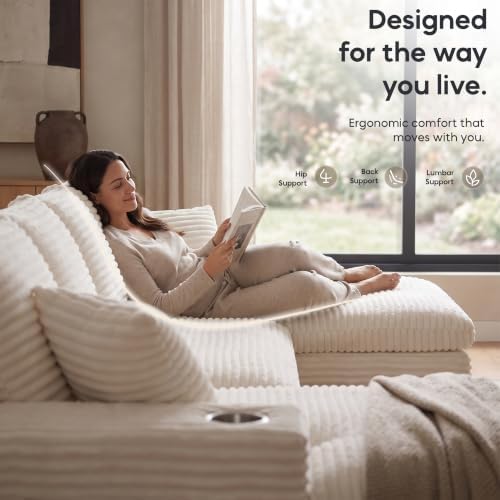 120" Modular Sectional Sofa, U-Shape Boneless Couch - Image 3