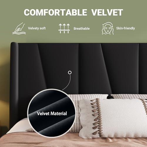 Allewie King Size Platform Velvet Bed Frame - Image 5
