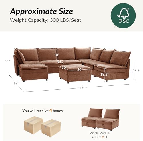 HULALA HOME Modular Sectional 8 Seater Sofa - Image 2