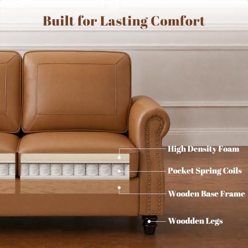 Kingfun Faux Leather 3 Seater Sofa - Image 6
