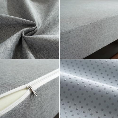 Bench Cushion Cover, Fine Linen Replacement Slipcover - Image 4