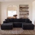 Claiks 94" Boneless Couch, U-Shape Corduroy Sectional Sofa by CLAIKS