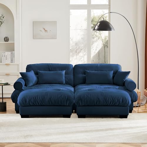 94" Modular Sectional Sofa, Velvet Upholstered Couches - Image 4